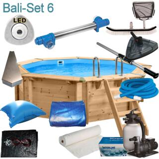 Interline Holzpool Bali 440 x136 m Set 6+ UV-Lampe