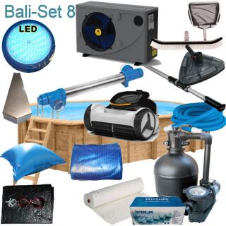 Interline Holzpool Bali oval 8,40 m x 4,90 m x1,38 m Set 8