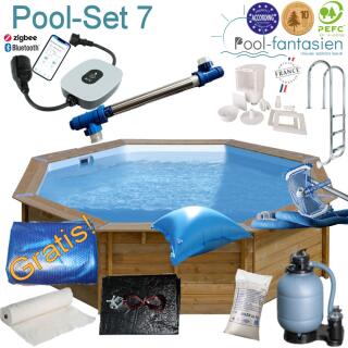 Gre Holzpool Violette 2,  &Oslash; 500 x 127 cm Set 7 + UV-Lampe