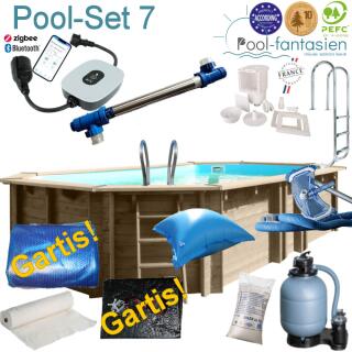 Gre Holzoval Becken Macadamia 632 x 335 x 130 cm Set 7