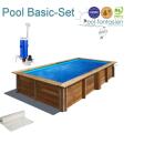 Gre Holzpool Lemon 375 x 200 x 68 cm  Basic-Set Gratis Sommerplane