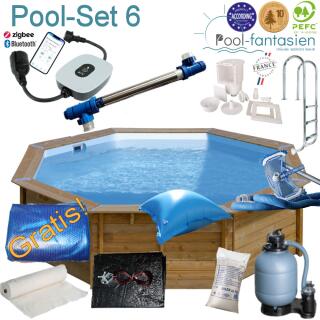 Gre Holzpool Vasto &Oslash; 428 x 136 cm Set 6 + UV-Lampe