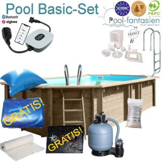 Gre Holzpool Oval Avocado, 656 x 456 x131 cm Basic Set