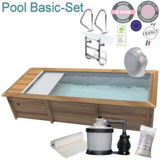 Procopi Holzpool Urban 6,00 x 2,50 x 133 m mit automatischer  Abdeckung Basic-Set