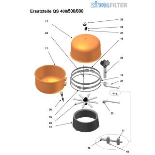 Oberschale Zirkel/Hawaii Filterkessel QS 400