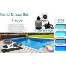 Styroporpool Deluxe-Set 6 - 8 x 1,50 m EPS 40, Treppe...