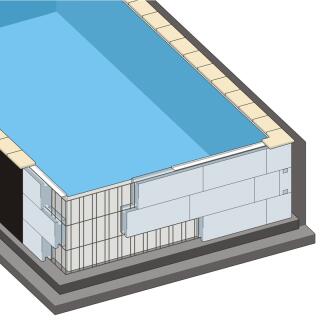 Styroporpool Basic-Set 6 - 8  x 1,50 m | EPS 40 Ecktreppe Smart links