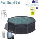Gre KEA Rundbecken-Set mit Graphitoptik Ø 350 x120 cm...