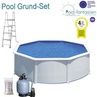 Gre Fidji Rundbecken-Set weiß, Ø 460 X 120 cm