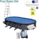 Gre Ovalbecken Set  KEA  730 x 375 x1,20m, in Anthrazitoptik