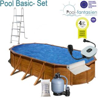 Gre Mauritius Ovalbecken-Set Holzoptik, 730 x 375 x132