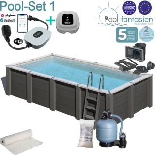Gre Composite Rechteckpool 606 x 326 x124 cm SET 1