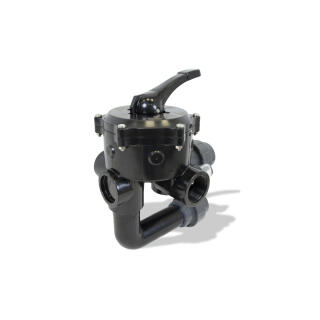 Speck 6-Wege-Side-Ventil BADU Mat R 51/3 GK | 2" | verklebt f&uuml;r GFK Plus Filterkessel | Schwarz
