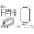 Interline Holzpool Bali oval 4,60 m x 2,85 m x1,38 m Basic-Set