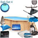 Interline Holzpool Bali oval 4,60 m x 2,85 m x1,38 m Set4...