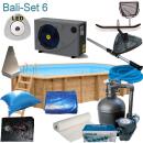 Interline Holzpool Bali oval 4,60 m x 2,85 m x1,38 m Set6...