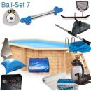 Interline Holzpool Bali oval 4,60 m x 2,85 m x1,38m Set7...