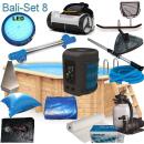 Interline Holzpool Bali oval 4,60 m x 2,85 m x1,38 m Set8