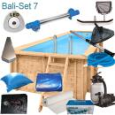 Interline Holzpool Bali 5,00 m x 2,50 m x 1,24 m SET 7 UV-Lampe