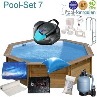 Gre Holzpool Vanille 2, &Oslash; 400 x 119 cm Set7 AKKU Roboter