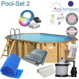 Procopi Holzpool Weva Octo +640,tief 146 cm Set 2