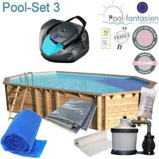 Procopi Holzpool Weva Octo+840, tief 146 cm Set 3