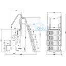 OKU Pooltreppe 4-Stufig aus Kunststoff mit 5-Stufiger Leiter f&uuml;r Aufstellpools