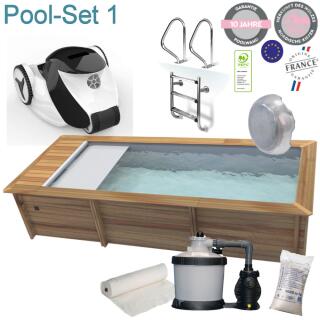 Procopi Holzpool Urban 6,00 x 2,50 x 133 m mit automatischer  Abdeckung Set 1