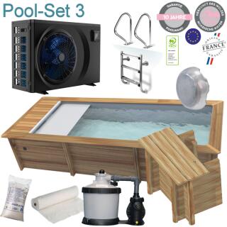 Urban Pool 6,5  x 3,5  x 1,33 m mit automatischer Abdeckung und Filterschacht Umbau Set 3