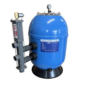 GFK Filterkessel Atlantica &Oslash; 510 mm mit BESGO - Stangenventil 5-Wege | R&uuml;cksp&uuml;lventil