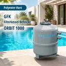 GFK Filterkessel Behncke ORBIT 1000 | &Oslash; 400 mm | ohne Ventil (&Oslash; 50 mm - 1 1/2 ")