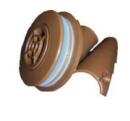 GRE Einlaufd&uuml;se in braun Anschluss  &Oslash; 38 mm...