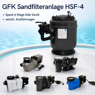 GFK Sandfilteranlage HSF-4 Plus | Speck 6 Wege Side Ventil | versch. Ausf&uuml;hrungen