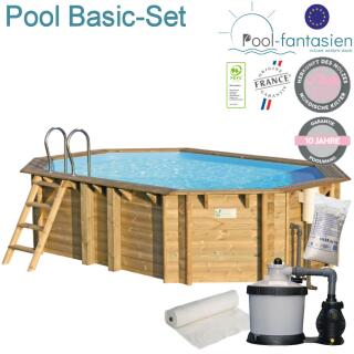 Procopi Holzpool Weva Octo +640, tief 146 cm Grund Set