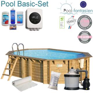 Procopi Holzpool Weva Octo +640,tief 146 cm Set