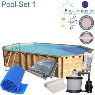 Procopi Holzpool Weva Octo+840, tief 146 cm Set 1