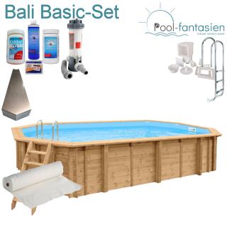 Interline Holzpool Bali oval 6,40 m x4,00 m x1,36m Basic-Set