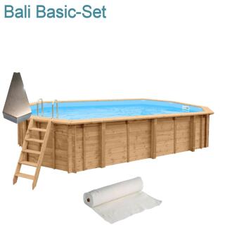 Interline Holzpool Bali oval 8,40 m x 4,90 m x1,38 m Basic-Set