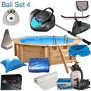 Interline Holzpool Bali 3,55 x 1,16 m Set4 + Roboter