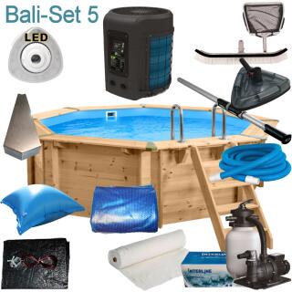 Interline Holzpool Bali 440 x136 m Set 5+ Inverter