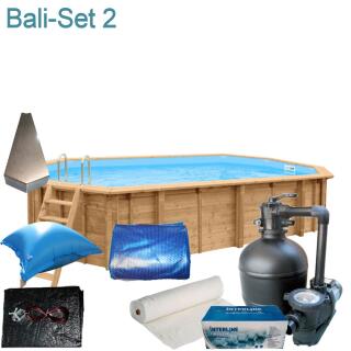 Interline Holzpool Bali oval 8,40 m x 4,90 m x1,38 m Set2