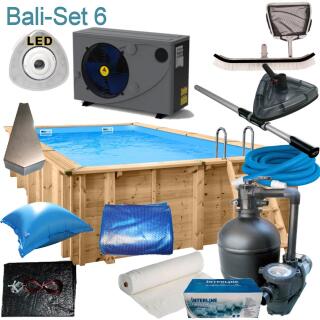 Interline Holzpool Bali 7,9 m x 4,00 m x1,38 m Set6 + Inverter