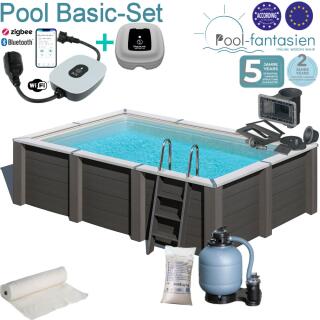 Gre Composite Rechteckbecken Basic-SET 455  x 315 x 126 cm