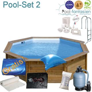 Gre Holzpool Vanille 2, &Oslash; 400 x 119 cm Set 2