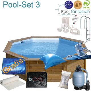 Gre Holzpool Vanille 2, &Oslash; 400 x 119 cm Set 3