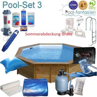 Gre Holzpool Vanille Ø 400 x 119 cm Set 3