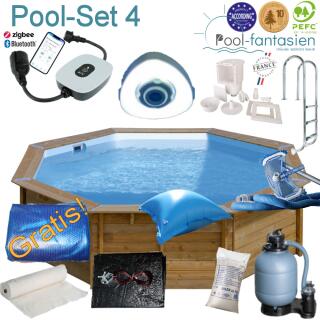 Gre Holzpool Violette 2, &Oslash; 500 x 127 cm Set 4 + LED