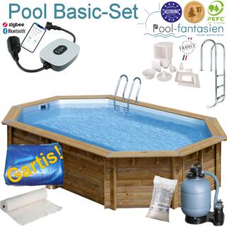 Gre Holzpool Canelle 2,  5,36 x 3,36 x 1,17 m Basic-Set