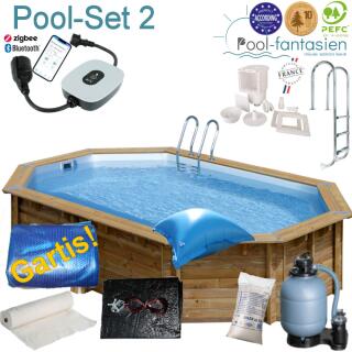 Gre Holzoval Becken Bambu 535 x 335x 136cm, Set 2