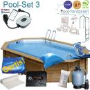 Gre Holzoval Becken Bambu 535 x 335x 136cm, Set 3